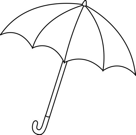 black  white umbrella lineart  clip art