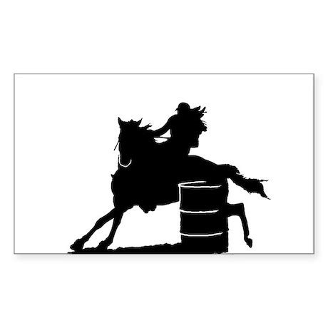 barrel racing silhouette rectangle decal  ladybrinxdesign