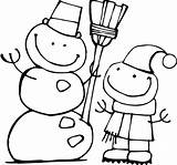 Coloring Winter Snowman Pages Cute Snowmen Print Color Printable Two Nieve Kids sketch template