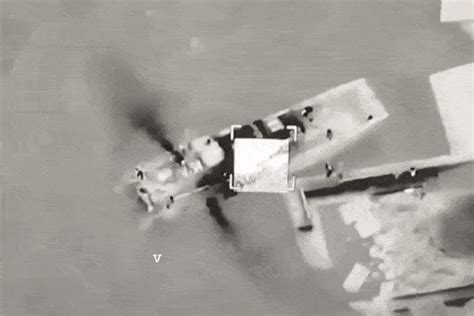 dramatic moment ukrainian drone strike wipes  russian targets  snake island  aerial