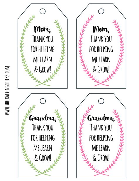 mothers day plant printable gift tags  crafting chicks