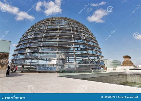 famous reichstag dome  berlin germany editorial photography image