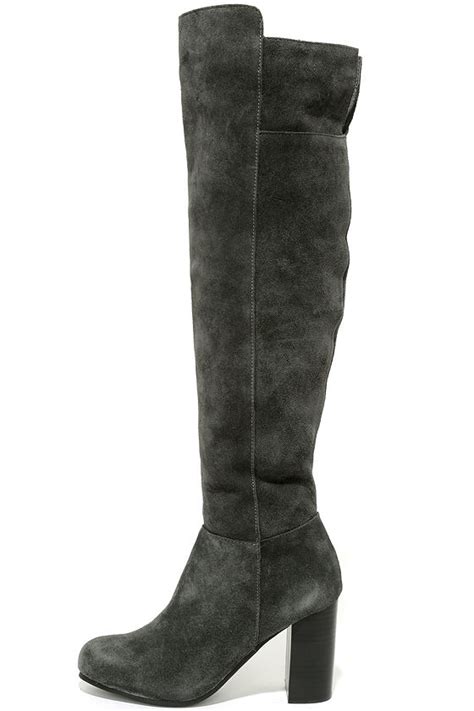 cute grey boots suede boots knee high boots 161 00
