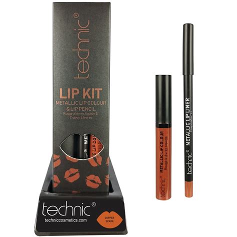 technic metallic lip colour lip pencil lip kit copper spark