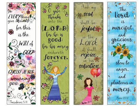 bible verse bookmarks  thankfulness diy full color instant