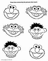 Sesame Street Coloring Pages Bert Printable Ernie Characters Face Birthday Printables Cartoon Colouring Elmo Print Clipart Sheet Cookie Sheets Monster sketch template