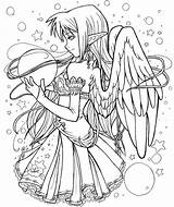 Coloring Pages Gothic Fairies Anime Fairy sketch template