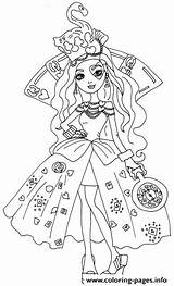 Ever After High Coloring Hearts Wonderland Way Too Lizzie Pages Printable Print Color Book sketch template