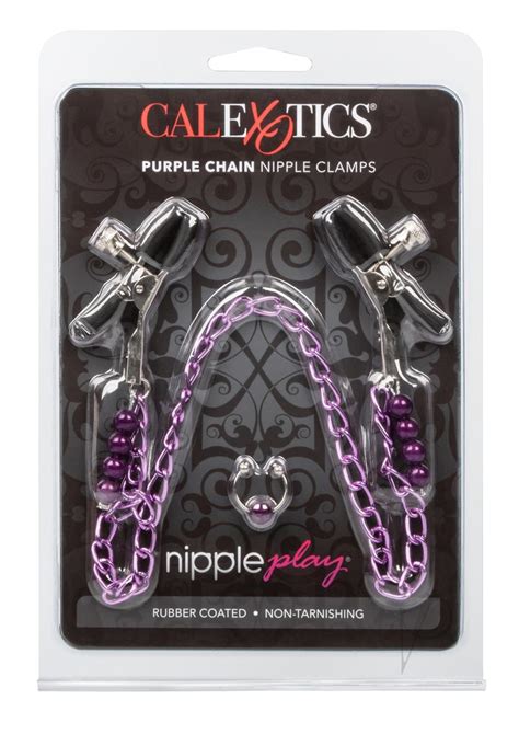Nipple Play Purple Chain Nipple Clamps Ringsnropes