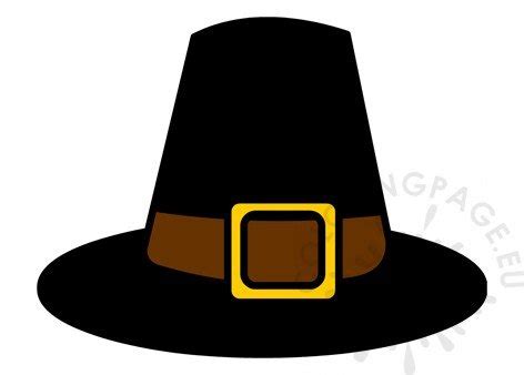 black pilgrim hat printable coloring page