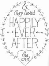Ever Happily After Coloring Lived They Choose Board Pages Typography sketch template