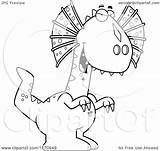 Dilophosaurus Dinosaur Angry Cartoon Clipart Coloring Sly Cory Thoman Outlined Frightened Vector Happy Hungry Depressed Illustration Royalty Clipartof 2021 Regarding sketch template