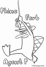 Coloring Pages Agent Ferb Phineas Printable Secret Characters Kids Getcolorings Barbie Choose Board Print sketch template
