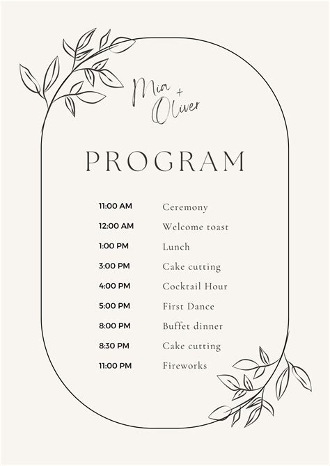 downloadable wedding program templates