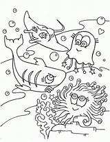 Coloring Pages Sea Shark Ocean Animals Printable Animal Color Creatures Cute Oceans Life Number Anime Kids Fish Blue Other Natural sketch template