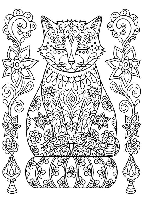 adult coloring pages animals cat
