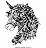 Zentangle Stylized Head sketch template