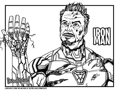 draw iron man avengers endgame drawing tutorial draw