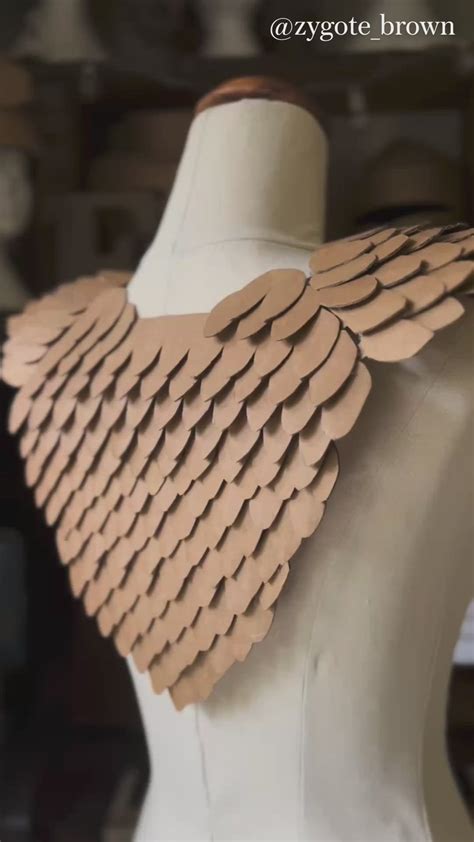 cardboard dragon scale bust collar  zygote brown design