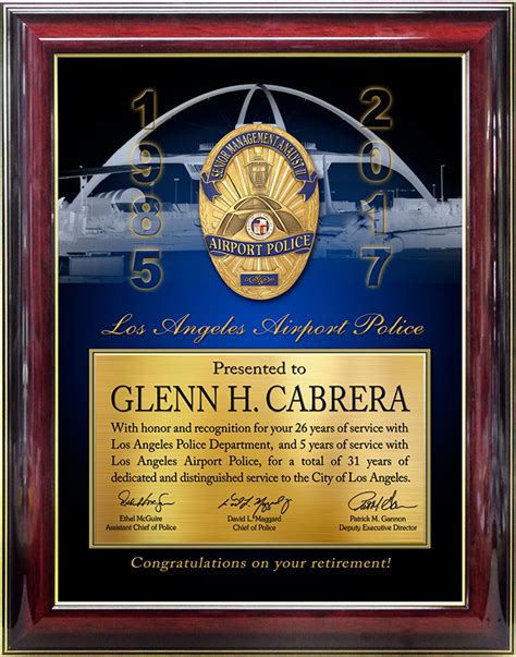 los angeles world airport police department projects  badge frame