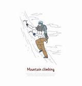 Alpinist Vector Mountaineering Tools Equipment Using Vectors sketch template