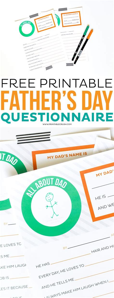 fathers day questionnaire printable fathers day questionnaire