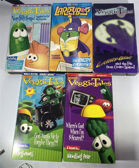 Lot Of 5 Veggie Tales Vhs Tapes With Larry Grelly Usa