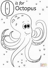 Octopus Alphabet Tracing Supercoloring sketch template
