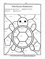 Coloring Multiplication Math Pages Popular sketch template