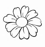 Flower Coloring Single Pages Color Outline Printable Getcolorings Daisy Print Stencils sketch template