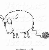 Coloring Sheep Pages Yarn Vector Colouring Cartoon Outline Choose Board Outlined Illustration sketch template