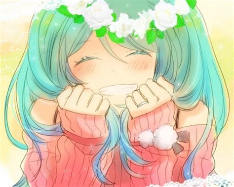 anime happy anime hatsune miku smile vocaloid image