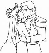 Cinderella Coloring Charming Prince Pages Kiss Wecoloringpage sketch template