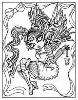 Coloring Gothic Anges Numériques Gothique Téléchargements Digi Ange Cardmaking sketch template