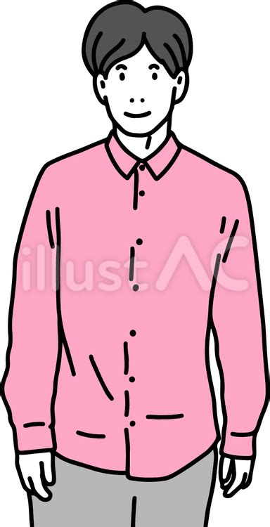 ピンク色のシャツを着た男性イラスト No 23659209｜無料イラスト・フリー素材なら「イラストac」