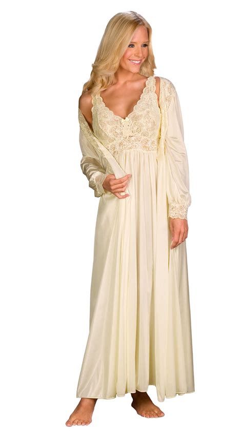 You Ll Love This Peignoir The Lacey Satin Nightgown And Robe Set