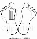 Outline Foot Illustration Toe Tag Royalty Djart Clip Clipart Vector Feet Cox Dennis Illustrations Clipartof sketch template