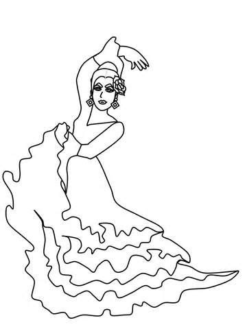 colouring page tags flamenco dancer colouring page spanish dancer