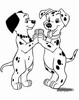 Coloring Pages Puppies 101 Dalmatians Jewel Printable Wizzer Disneyclips Sibling Touching Paws Funstuff sketch template