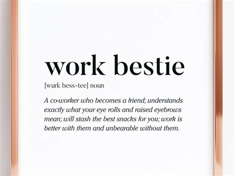 work bestie definition print work friend gifts coworker gift etsy