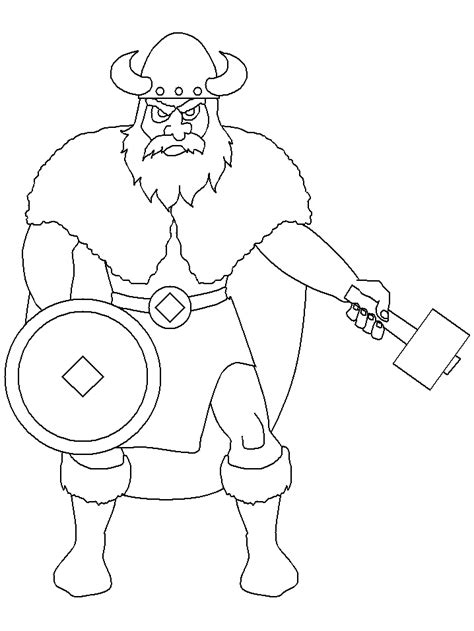 viking warrior drawing sketch coloring page