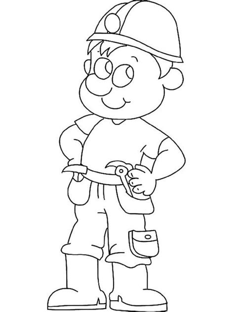construction construction worker coloring page  kids coloring