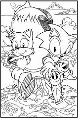 Tails Hedgehog Colouring sketch template
