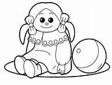 Coloring Doll Baby Clipart Pages Printable Next Library sketch template