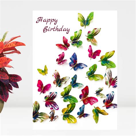 butterfly birthday card birthday butterflies card  inkywool