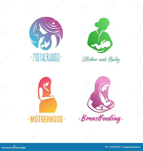 logos  child care motherhood  childbearing stock vector