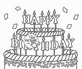 Birthday Coloring Happy Pages Cake Printable Cards Card Print Aunt Color Drawing Adults Funny Kids Cakes Boys Big Getcolorings Wuppsy sketch template