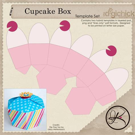 images  cupcakes boxes templates printable   cupcake