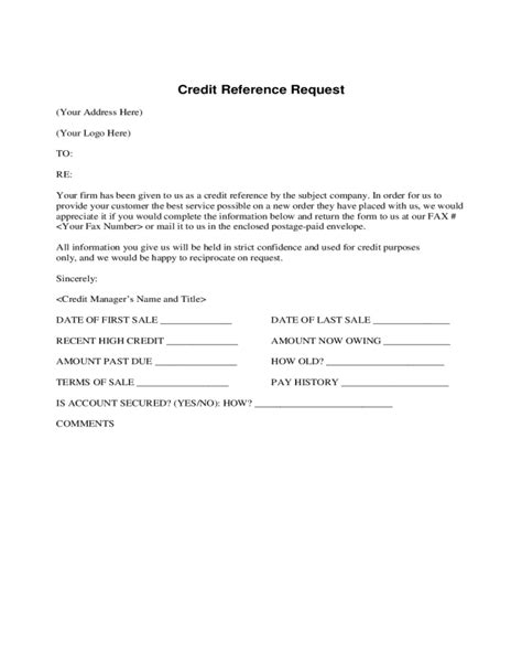 credit reference request form edit fill sign  handypdf