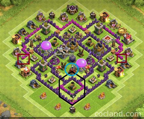 The Mantis Best Base Layout For Town Hall 7 Clash Of Clans Land